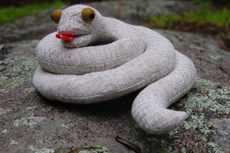 Fabric snake head on