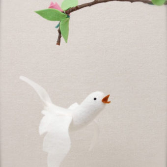 Free felt bird ornament sewing pattern