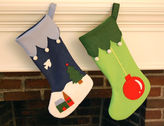 Felt Applique Christmas Stockings Felt Applique Christmas Stockings