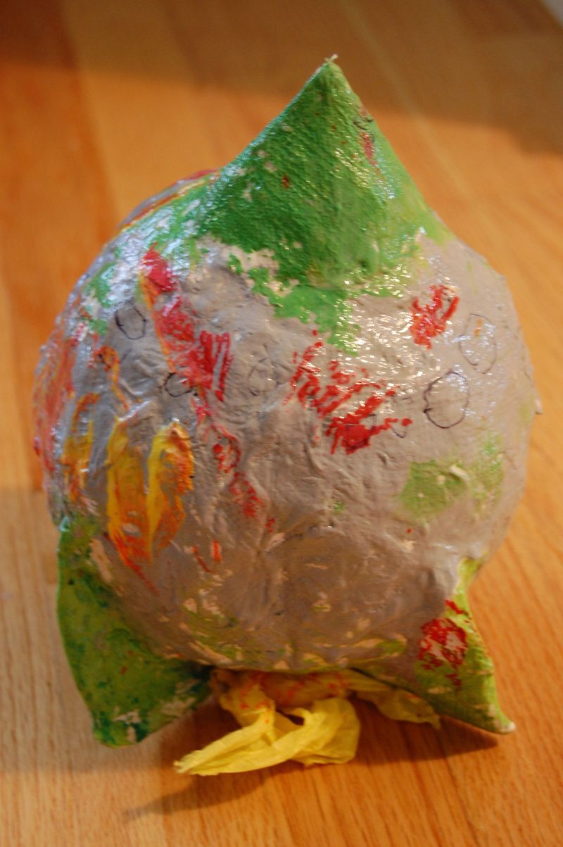 Paper mache rocketship
