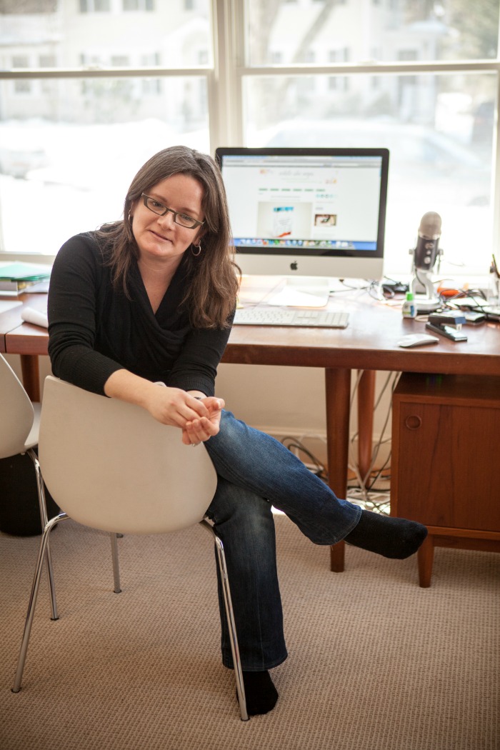 Abby at her desk