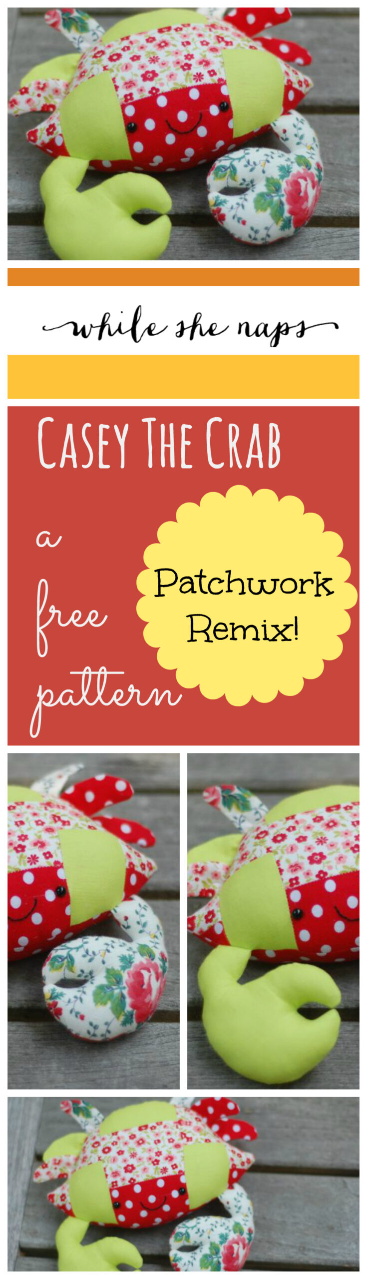 Patchwork Crab Collage Casey Patchwork Remix Whileshenaps