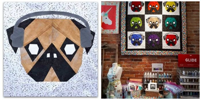 Pug quilt and block