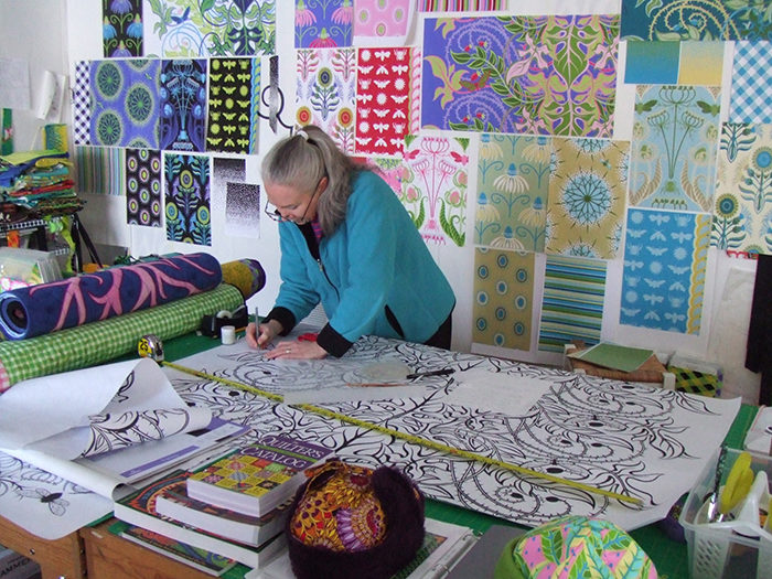 Jane Sassaman in her Studio