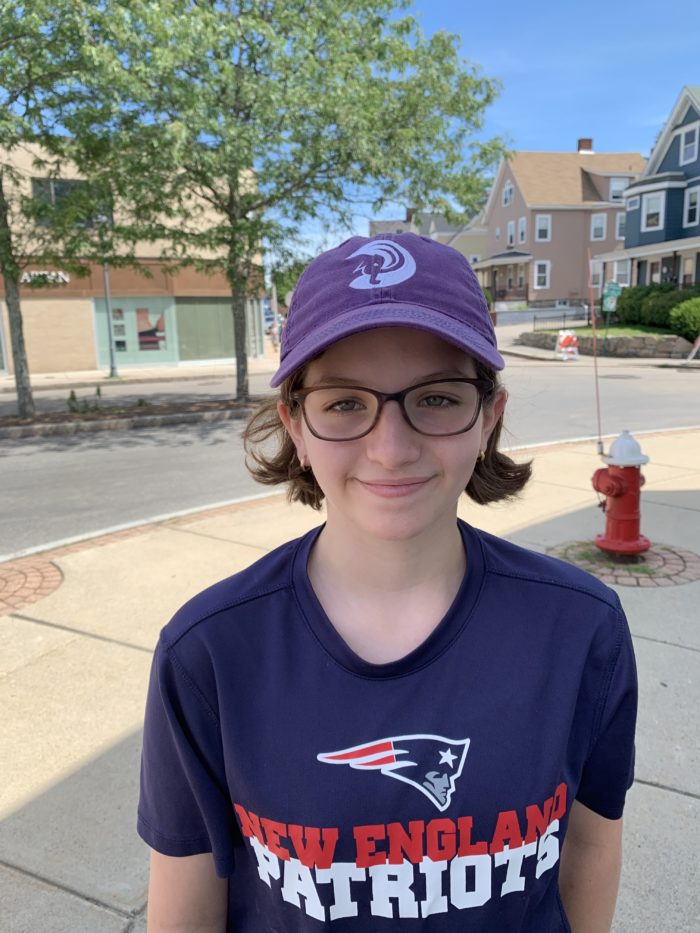 girl in patriots shirt