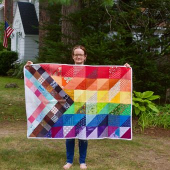 Progress Pride Flag Patchwork quilt